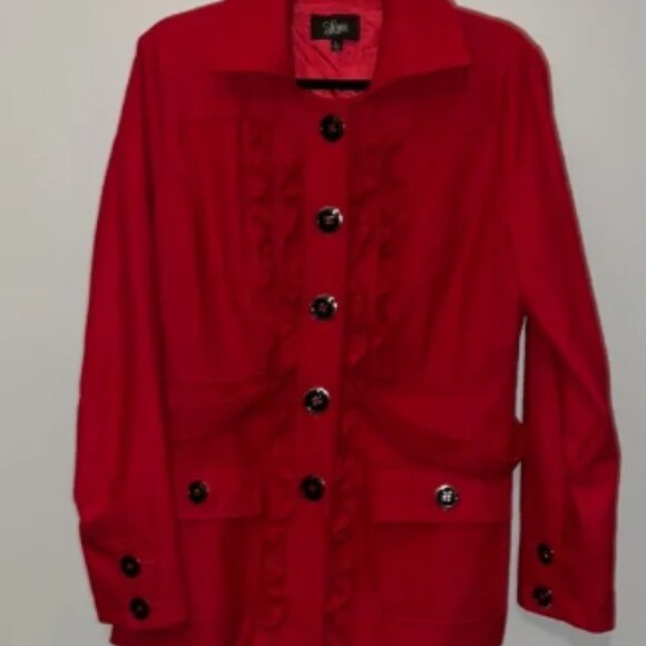 Women’s SALE SALE SALE Luii Anthropologie Red Wool Coat Size Large Beautiful - Picture 1 of 3